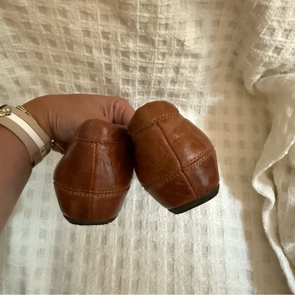 Ecco Brown Leather Slip On Ballet Flats - Picture 5 of 10